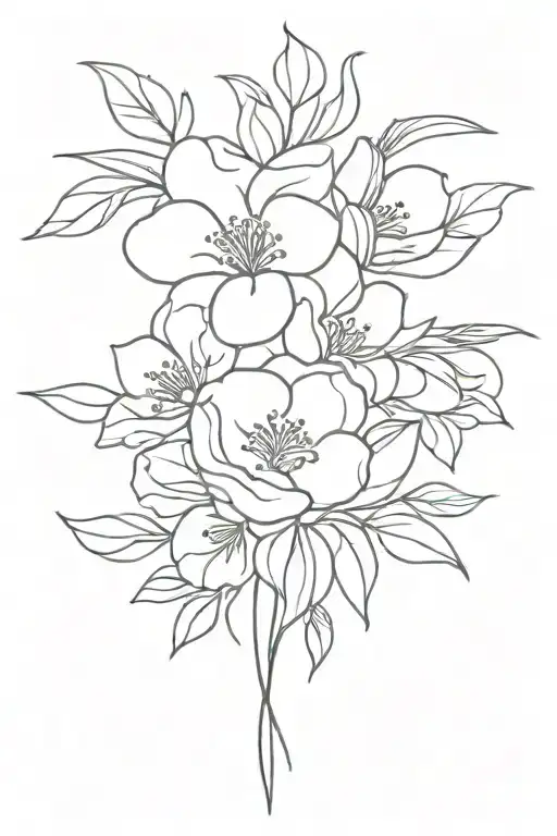Floral Line Flower Bouquet