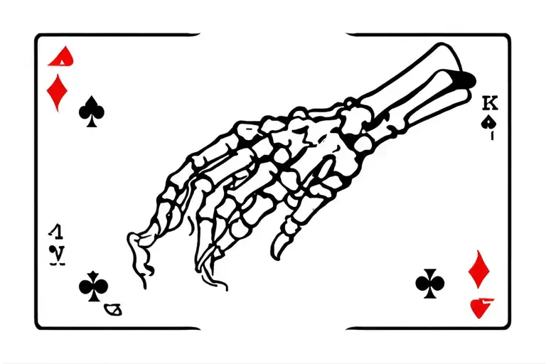 Skeleton Hand Dropping Cards