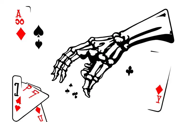 Skeleton Hand Dropping Cards