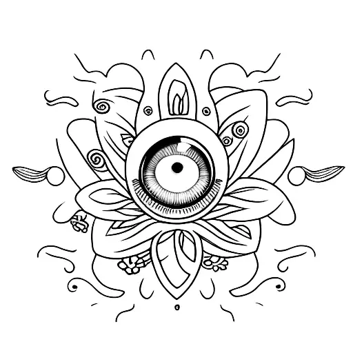 One Groovy Flower With Cartoon Eye