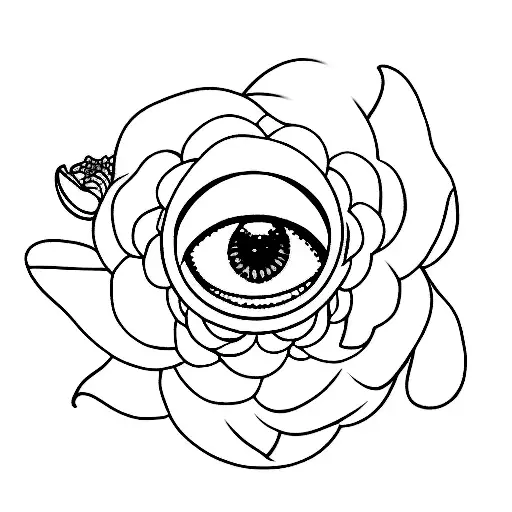 One Groovy Lilly Flower With Cartoon Eye