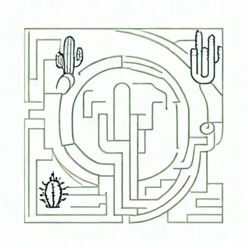 Maze With The Solution As A Cactus Shaped Like