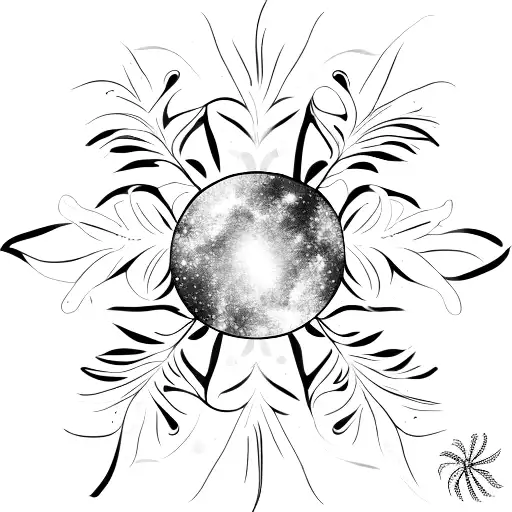 A Palm Tree And A Galaxy Merging Together