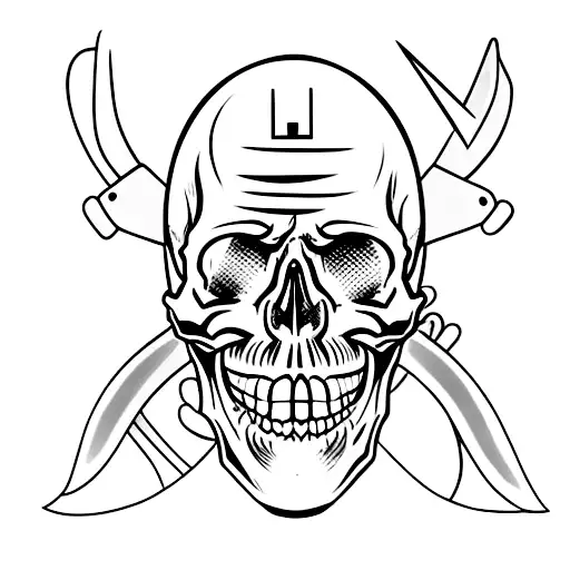 Skulls With Sword Going Through One Eye