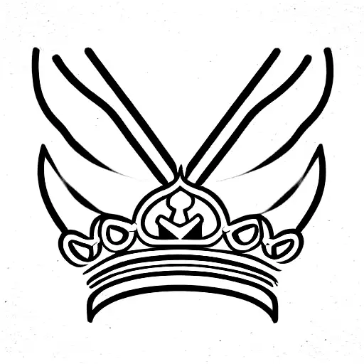 Letter A With Wings And Crown