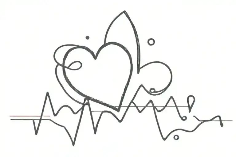 Mellina With Heart And Heartbeat Line Going