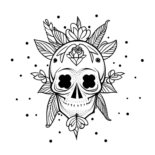 Skull And Plants
