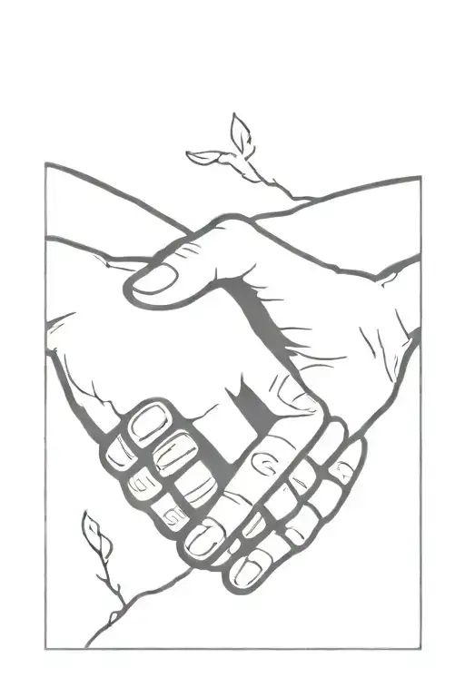 Two Holding Hands Symbolizing Eternal Brotherly Love