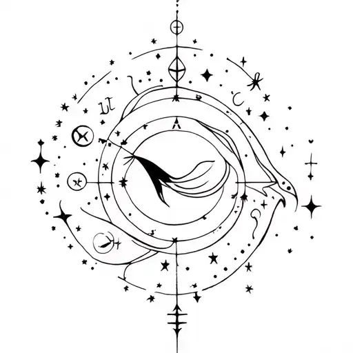 A Pisces-themed Celestial Composition That Integrates Elements Of Your Big 5 Zodiac