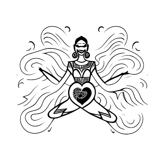 A Colorful Tattoo Of A Dancer Interpreting The Love For The Salsa Music