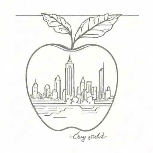 New York Skyline In An Apple