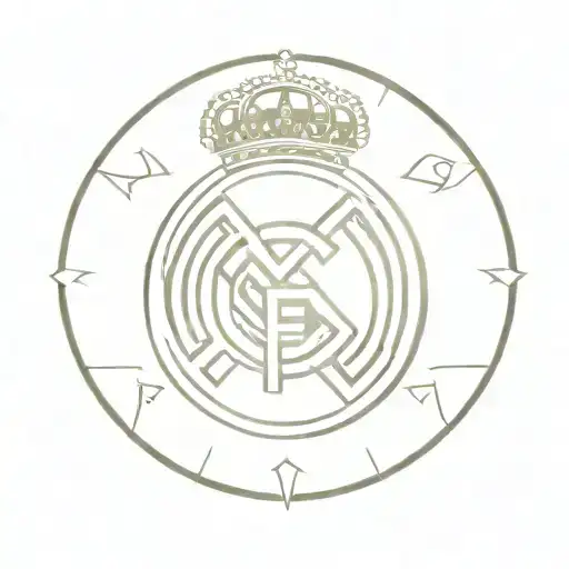 Real Madrid Logo And Cr7 Written In The Middle Of The Circle