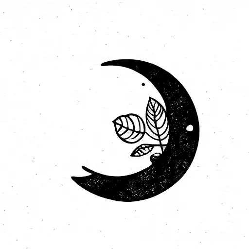 Moon With Leaf