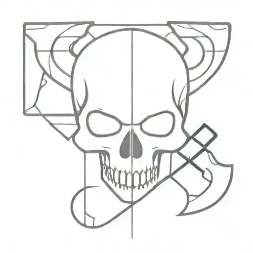 Skull And Axe Inspired By Cosmic