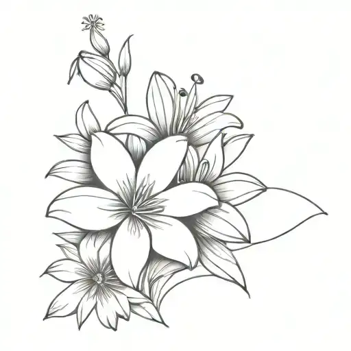 Floral Lilly Flower And Daisy Flower