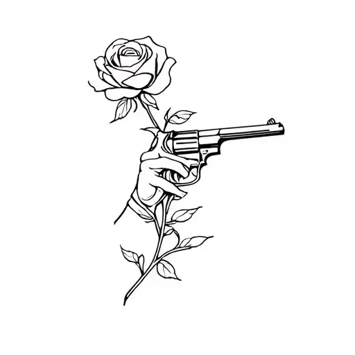 Finger Gun Shooting Rose