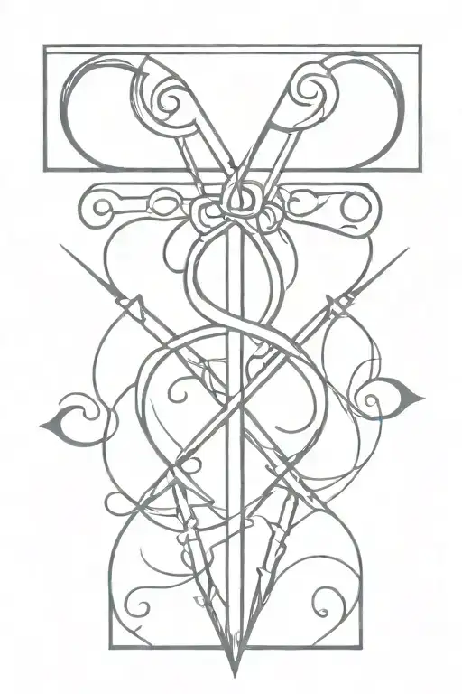 Scissor Lesbian Symbol Incorporating Elements