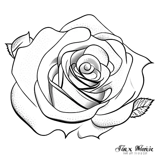 Minimalist Black And White Rose With The Name Max Incorporated In The Stem