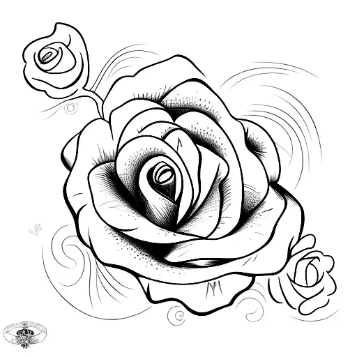 Black And White Rose With The Name Max Incorporated In The Stem