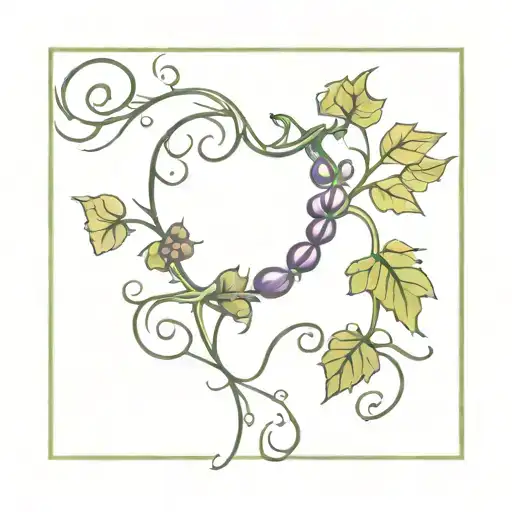 Scorpio Zodiac Sign With Grape Vine Tattoo Design Combining Elements