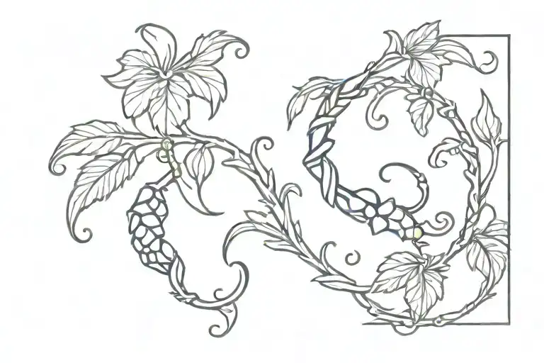 Scorpio Zodiac With Grape Vine Intertwined