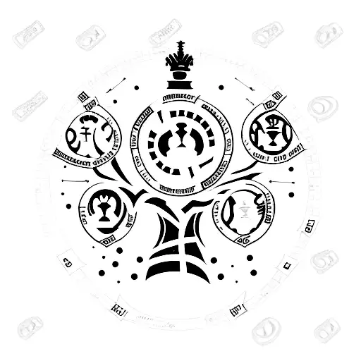 A Family Tree With Each Member Represented By A Different Chess Piece