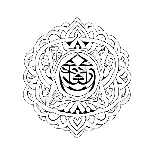 A Minimalist Cat Silhouette With The Sanskrit Word 'Om' Incorporated Into The Design