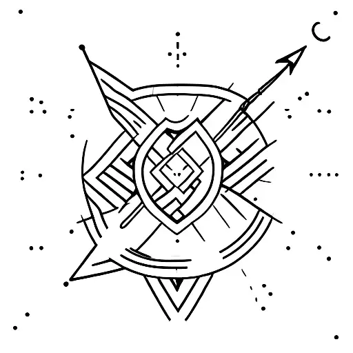 Arrow Curving Around Collarbone