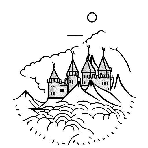 A Minimalist Tattoo Of A The Castle Rock In Colorado