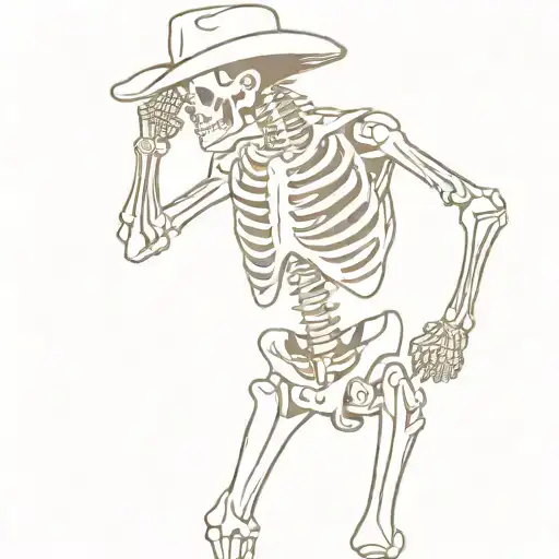 Skeleton Cowboy Standing Up Straight
