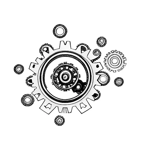 Car Silhouette With Gears Inside