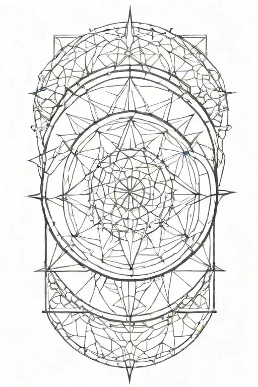 Golden Ratio Spiral Compass Rose Intertwined