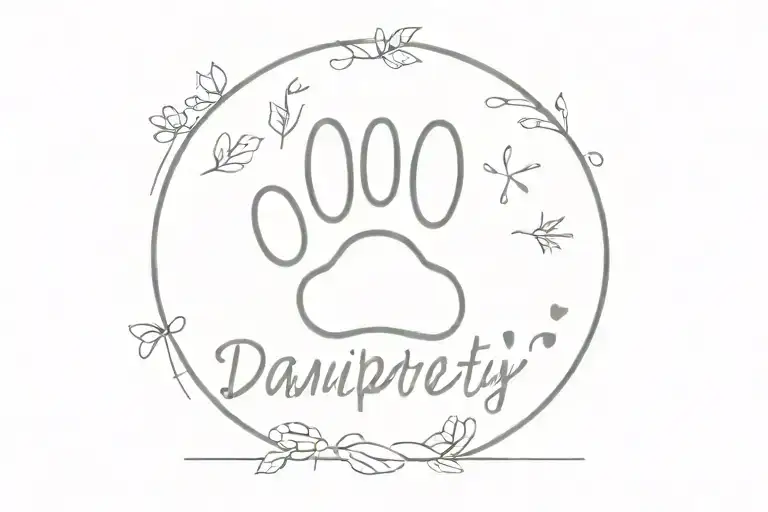 Dainty Font Name With Paw Print