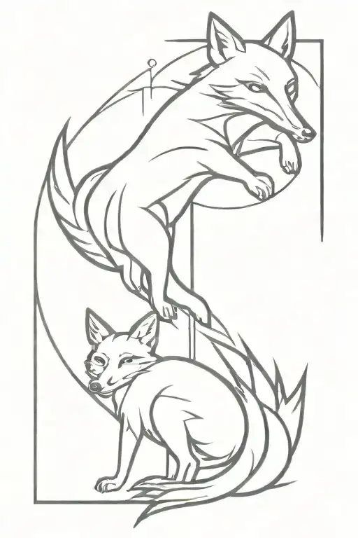 Missile Intertwined With Japanese Fox