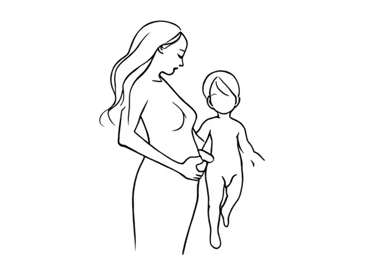 Mom Carrying Her Child