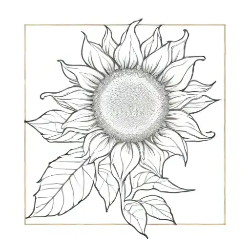 Sunflower With Moon In The Middle
