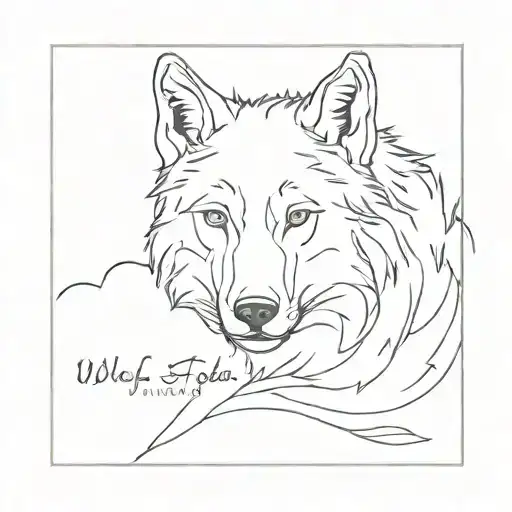 Outline Of Wolf With Text As An Outline