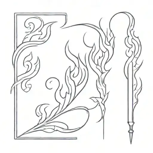 Wand With Fire Flames