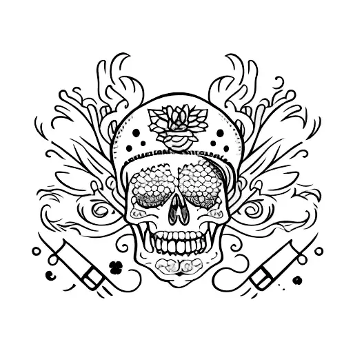 Cute Mexican Scull In Colors