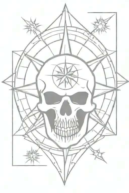 Skull Harleydavidson Compass Rose
