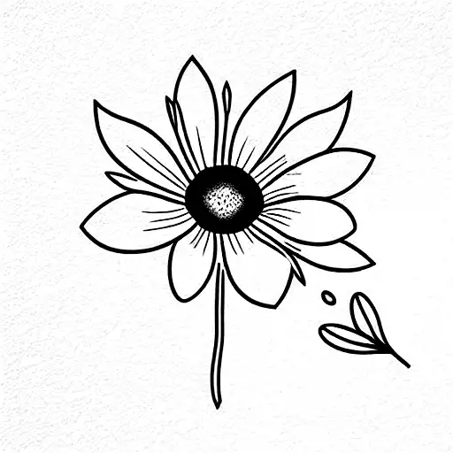 A Walnut Plant Growing Together With A Cosmos Flower Wide