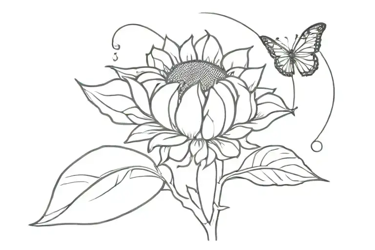 2022 With A Sunflower And Butterfly