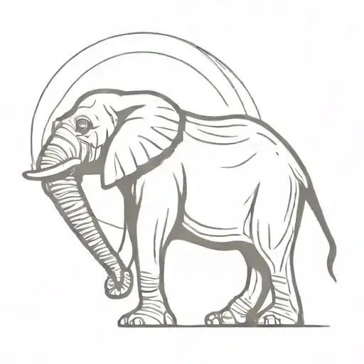 Elephant From Behind Looking At The Sunset