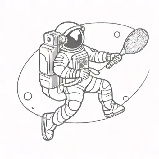 Astronaut Plays Tennis