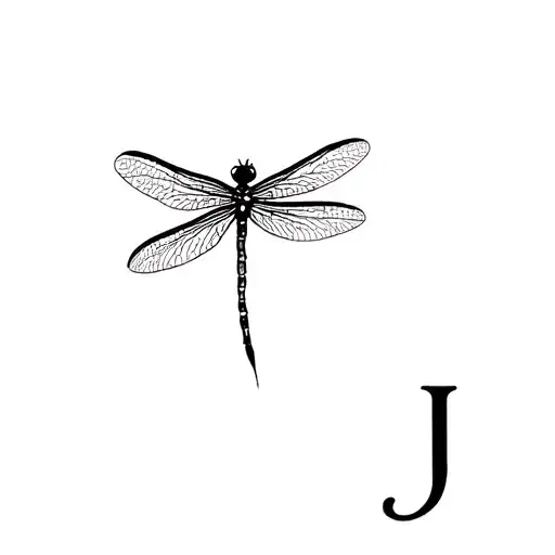 Dragon Fly Tatoo With An M And J