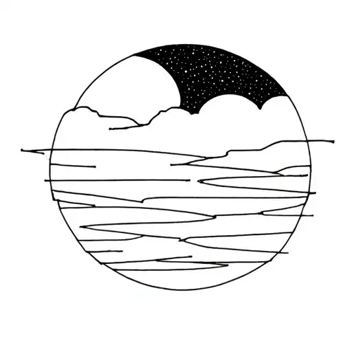 Fine Line Black Simplified Sky Symbolizing