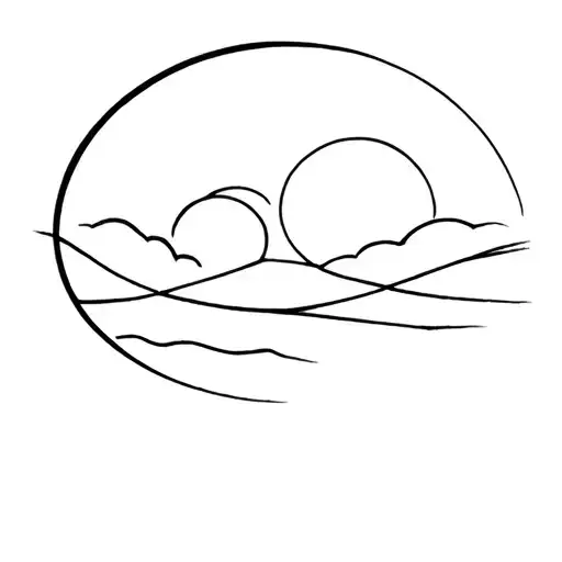 Fine Line Black Simplified Sky