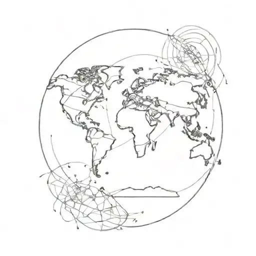 Fine Line World Map