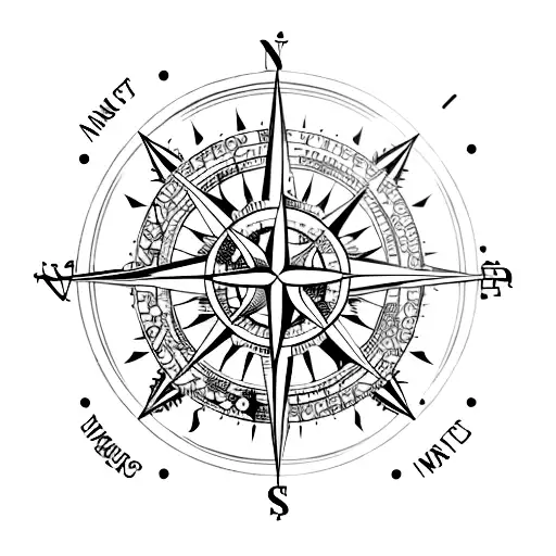 Compass Octopus Nautical Seaside Map World