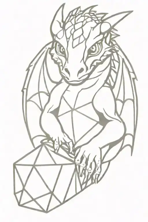 Dragon Hugging D20 Dice